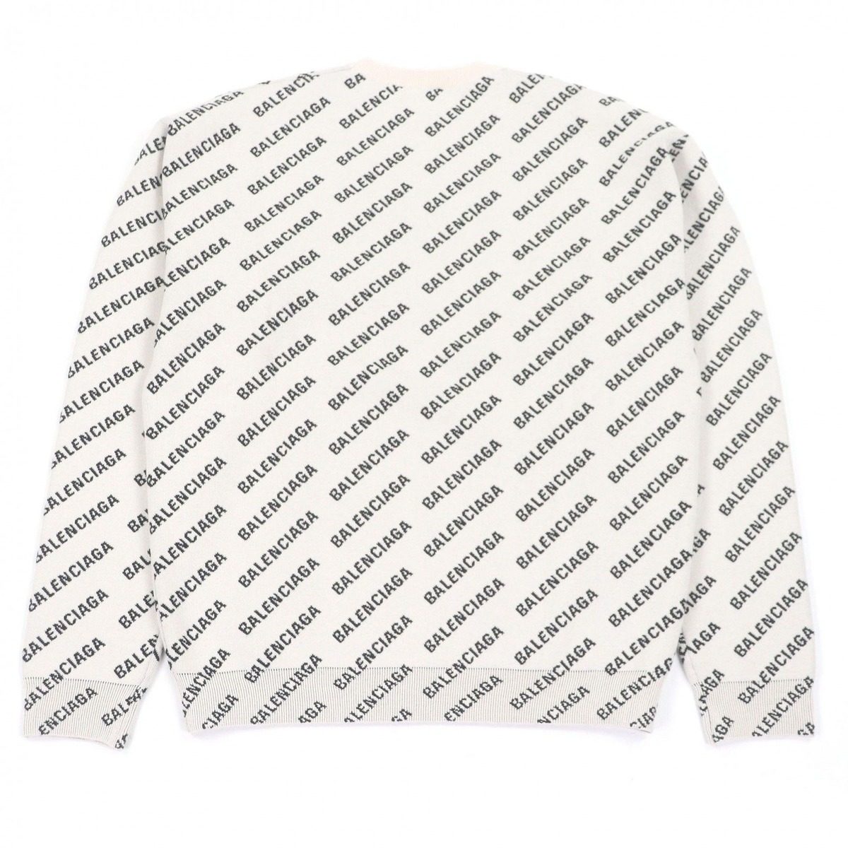Balenciaga All Over Logo Sweaters All Sweater Knit Ivory XS — view 3