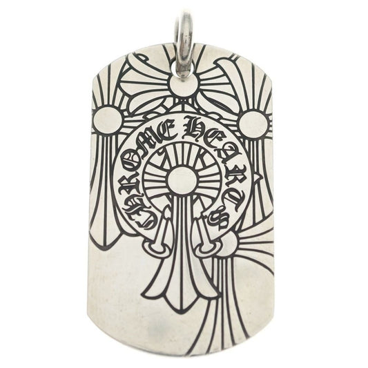 Chrome Hearts D Tag Lrg God Bless God Breath Dog Tag Large Necklace Top
