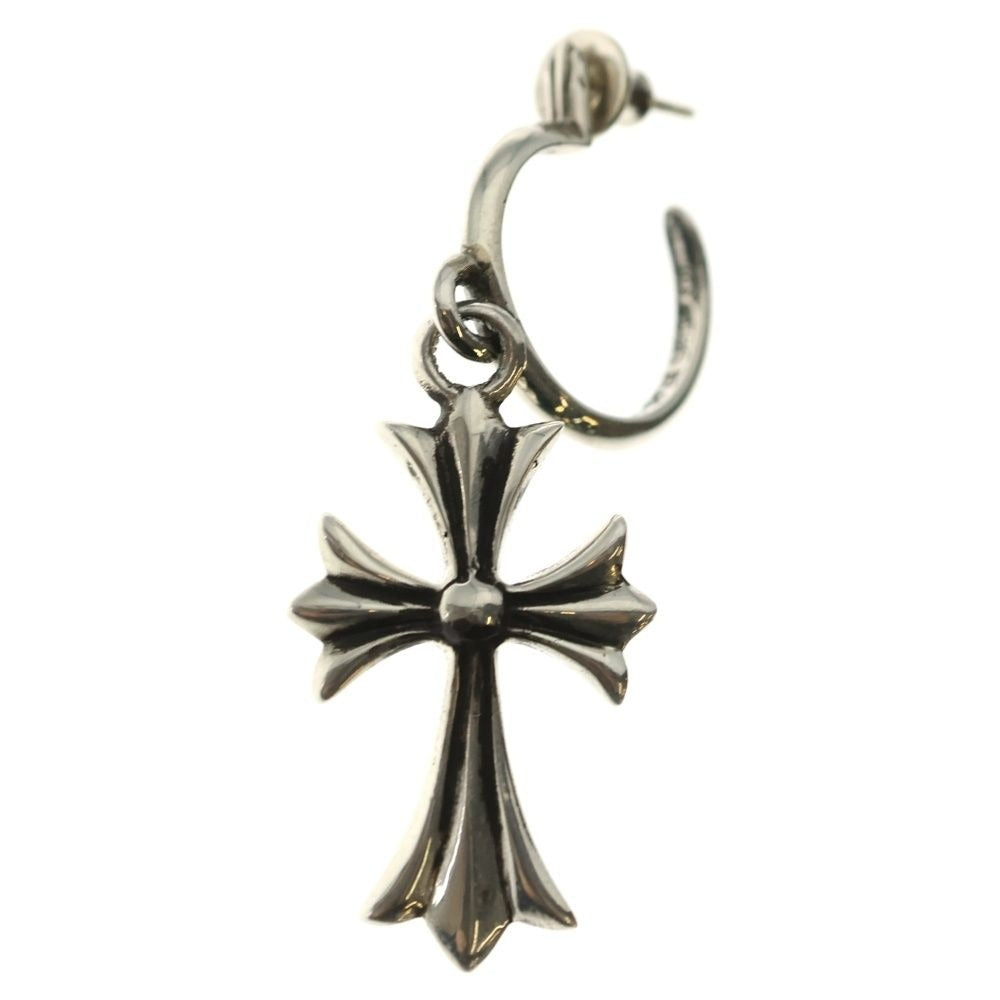 Chrome Hearts Tiny CH Cross Hoop Earrings Silver