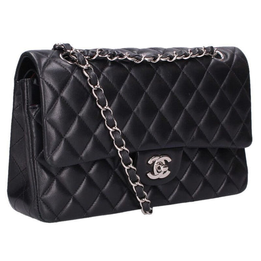 Chanel Quilted 25 Lambskin Double Flap Chain Shoulder Bag 25