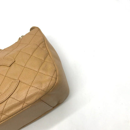 Chanel Quilted Caviar Leather Chain Shoulder Bag Beige — view 5