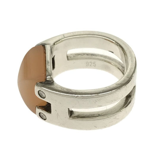 Hermes Medor Ring No 9 Moonstone Diamond Silver 925 51 10.6 g Accessories