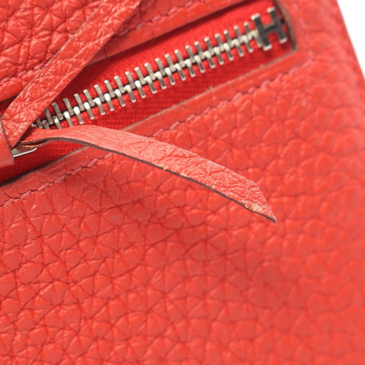 Hermes Bifold Wallet Dogon Long Vermillion Leather Vermilion — view 12