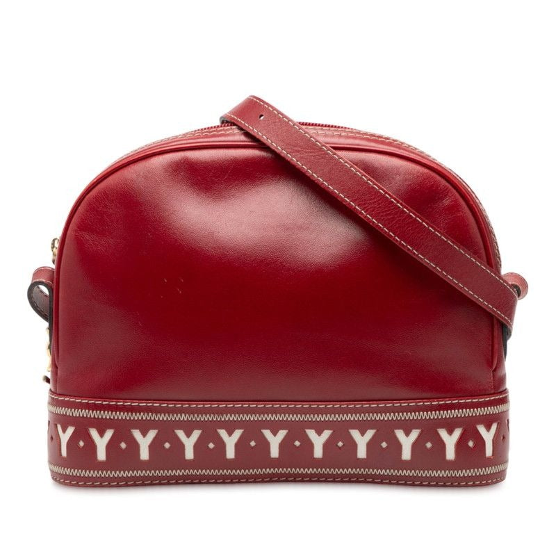 Saint Laurent Vintage Y Cut Red Leather Women's