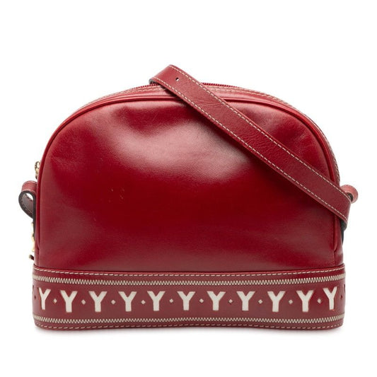 Saint Laurent Vintage Y Cut Red Leather