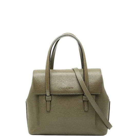 Loewe 2-Way Shoulder Bag Khaki Leather
