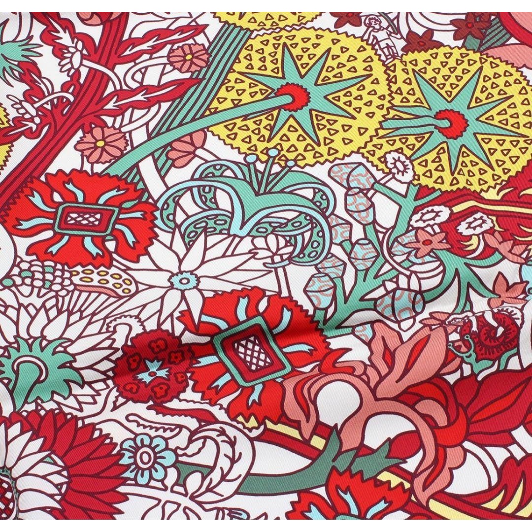 Hermes Carre 90 Cachet-cachet Fleurie Silk Scarf — view 4