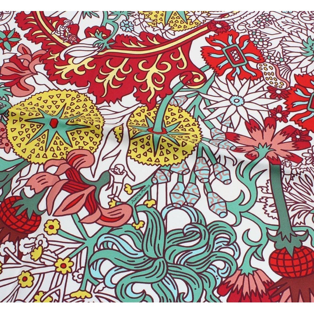 Hermes Carre 90 Cachet-cachet Fleurie Silk Scarf — view 5