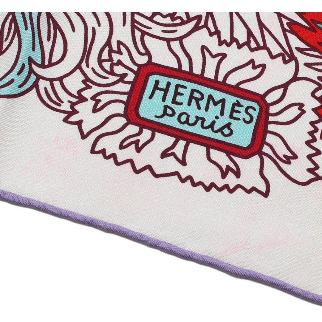 Hermes Carre 90 Cachet-cachet Fleurie Silk Scarf — view 9
