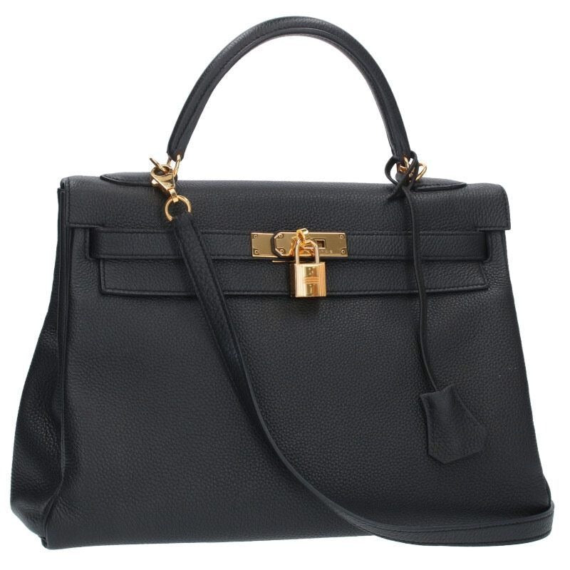 Hermes Kelly 32 Engraved a Togo 2-Way Handbag Men
