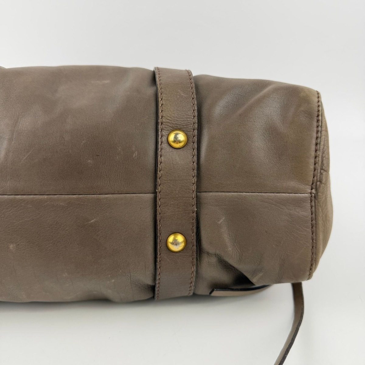 Miu Miu Shoulder Bag Beige Leather Vintage — view 12