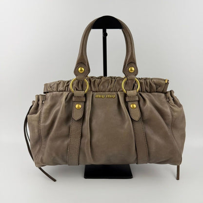 Miu Miu Shoulder Bag Beige Leather Vintage — view 2
