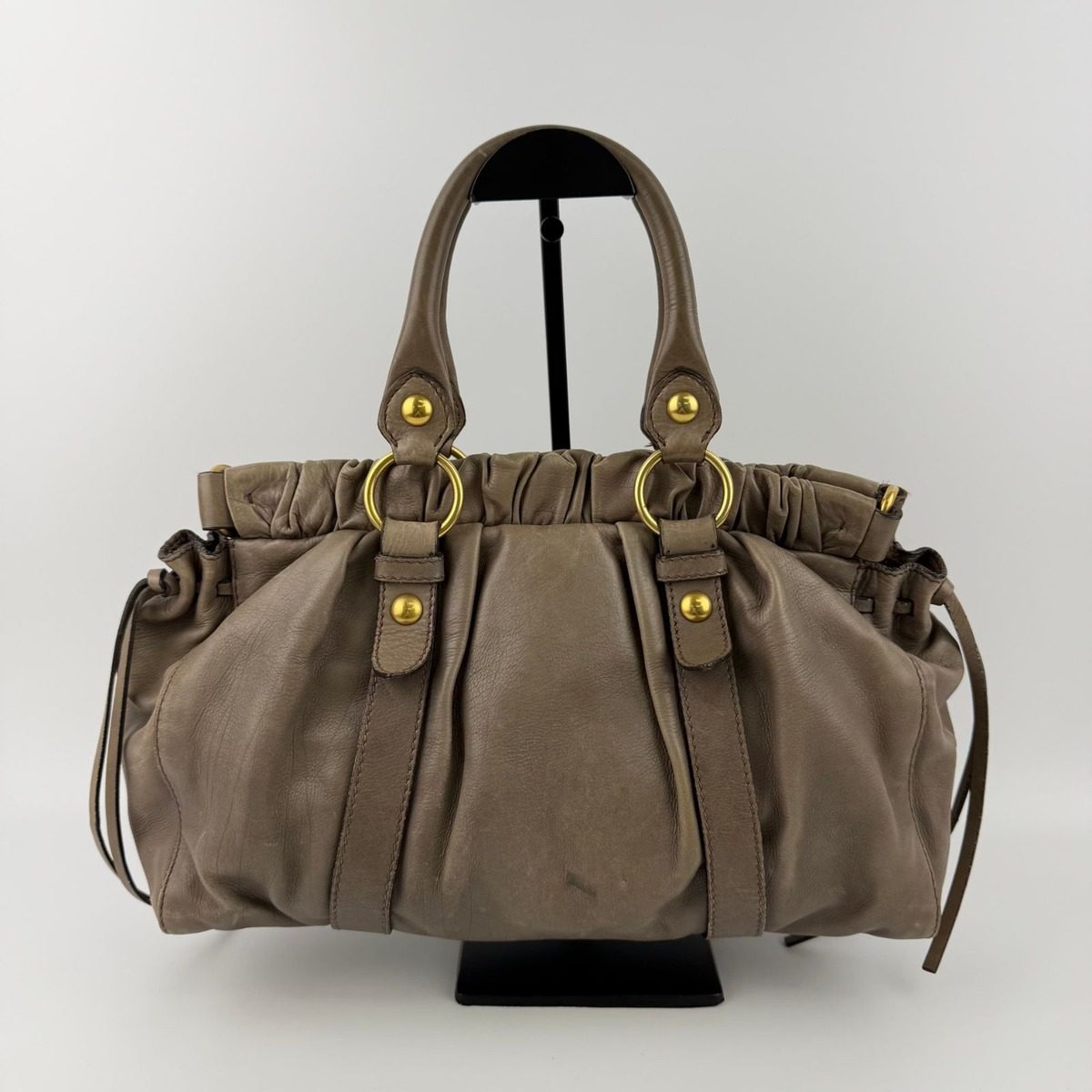 Miu Miu Shoulder Bag Beige Leather Vintage — view 3
