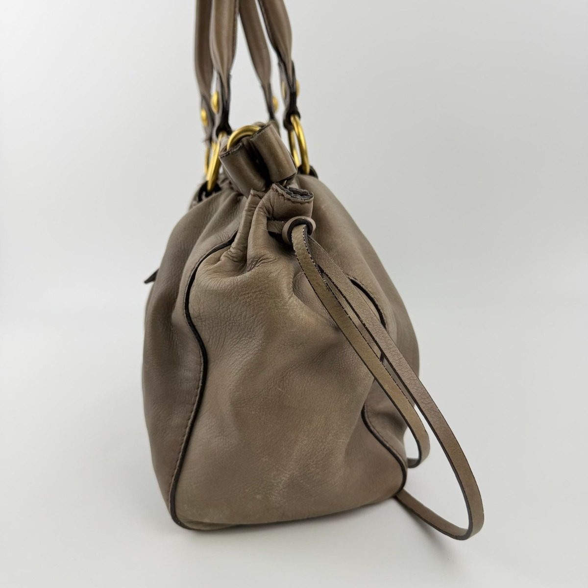 Miu Miu Shoulder Bag Beige Leather Vintage — view 6