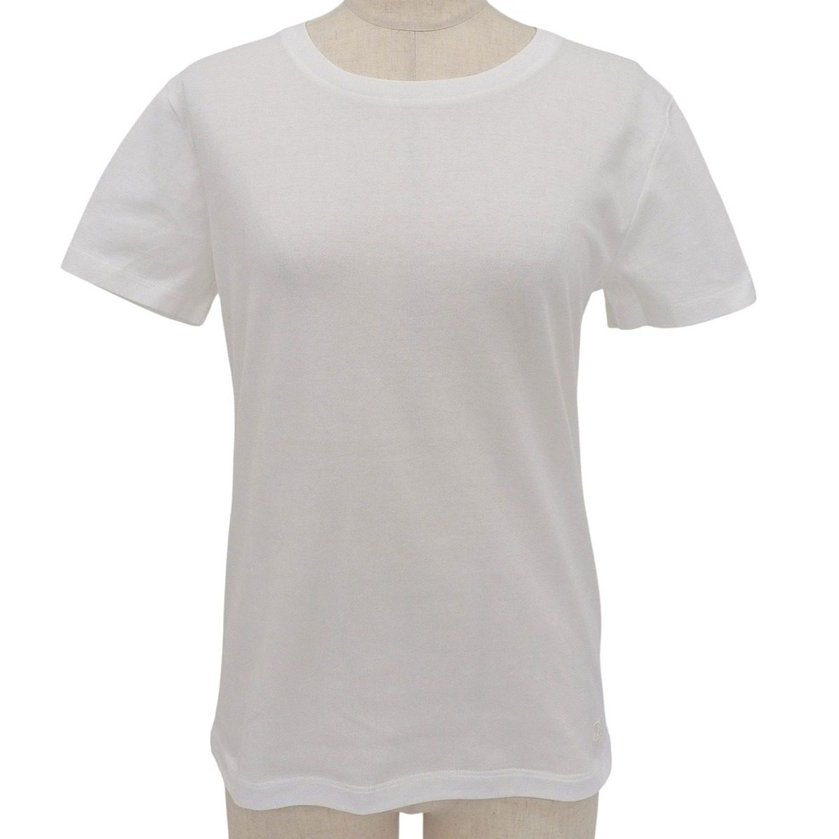 Celine Cotton Triomphe Embroidery Crew Neck Short Sleeve T-Shirt White XS
