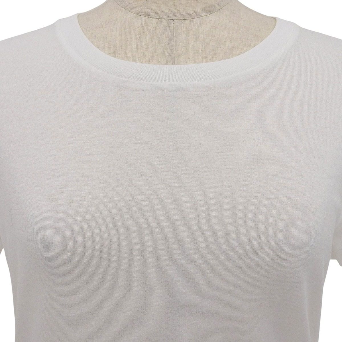 Celine Cotton Triomphe Embroidery Crew Neck Short Sleeve T-Shirt White XS — view 2