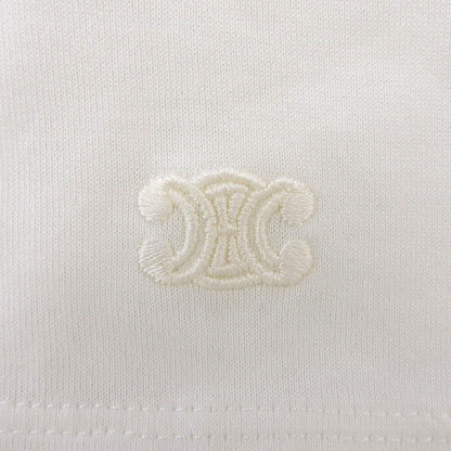 Celine Cotton Triomphe Embroidery Crew Neck Short Sleeve T-Shirt White XS — view 4