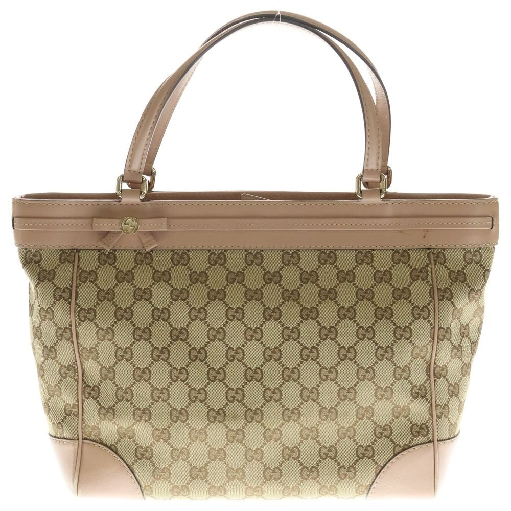 Gucci GG Canvas Tote Beige Pink Gold Brown
