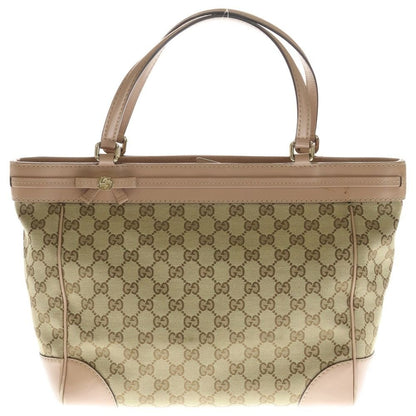 Gucci GG Canvas Tote Beige Pink Gold Brown