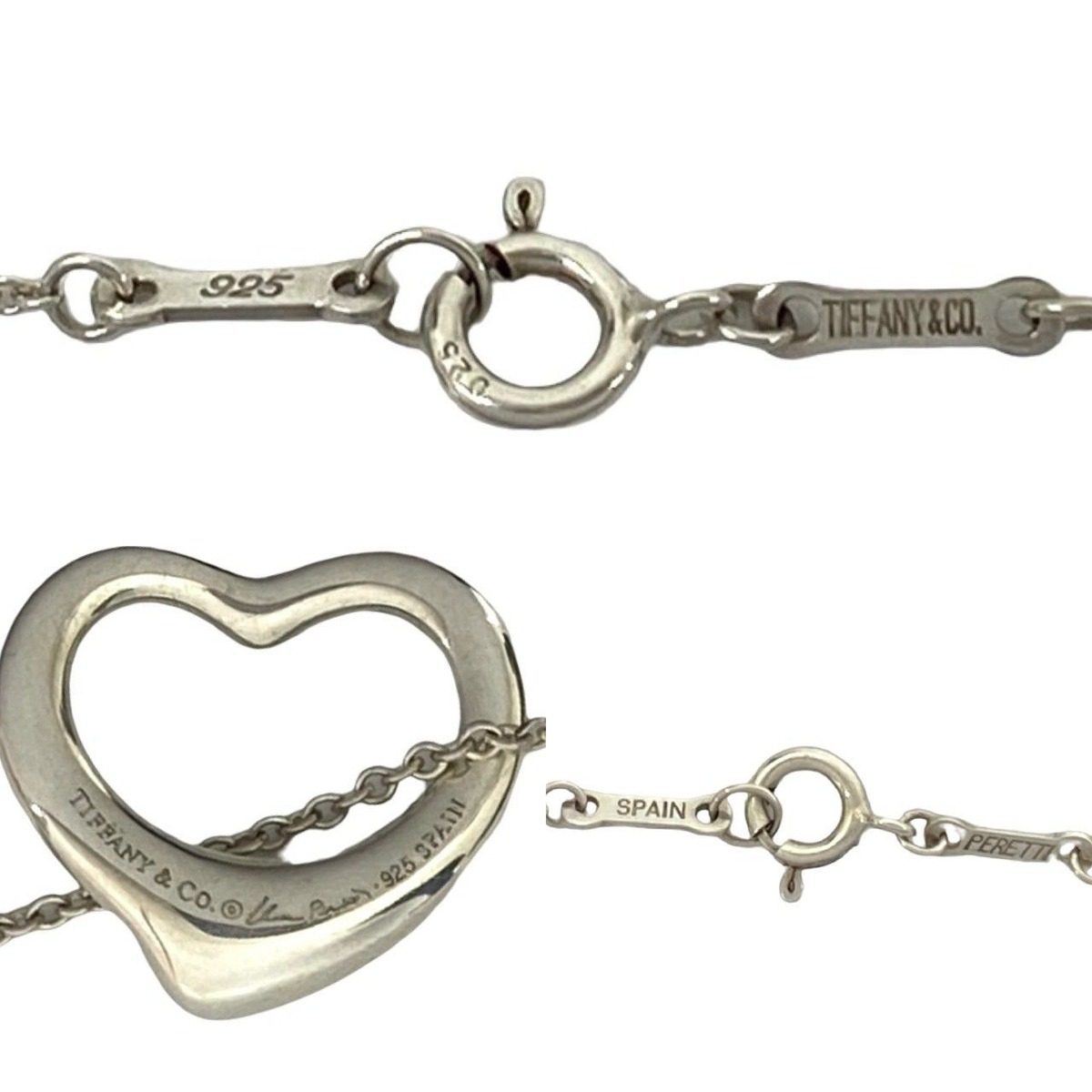 Tiffany & Co Open Heart Necklace Pendant Choker Silver — view 3