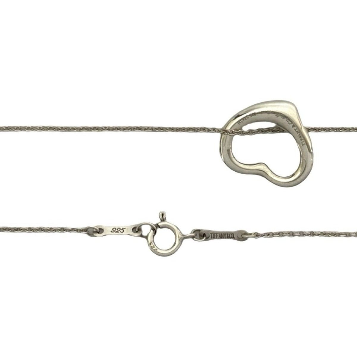 Tiffany & Co Open Heart Necklace Pendant Choker Silver — view 4