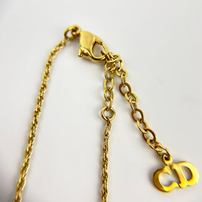 Dior Necklace Pendant Logo Gold Vintage — view 3