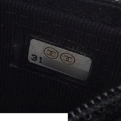 Chanel Pearl Chain Shoulder Bag Wallet Quilted CC Logo Black Lambskin Costume — view 7
