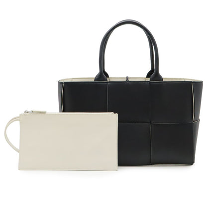 Bottega Veneta Maxi Intrecciato Arco Tote Small Leather Black