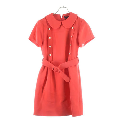 Louis Vuitton Belted Dress Red Hzl