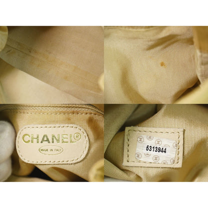 Chanel CC Logo Tassel Shoulder Bag Leather Beige — view 9