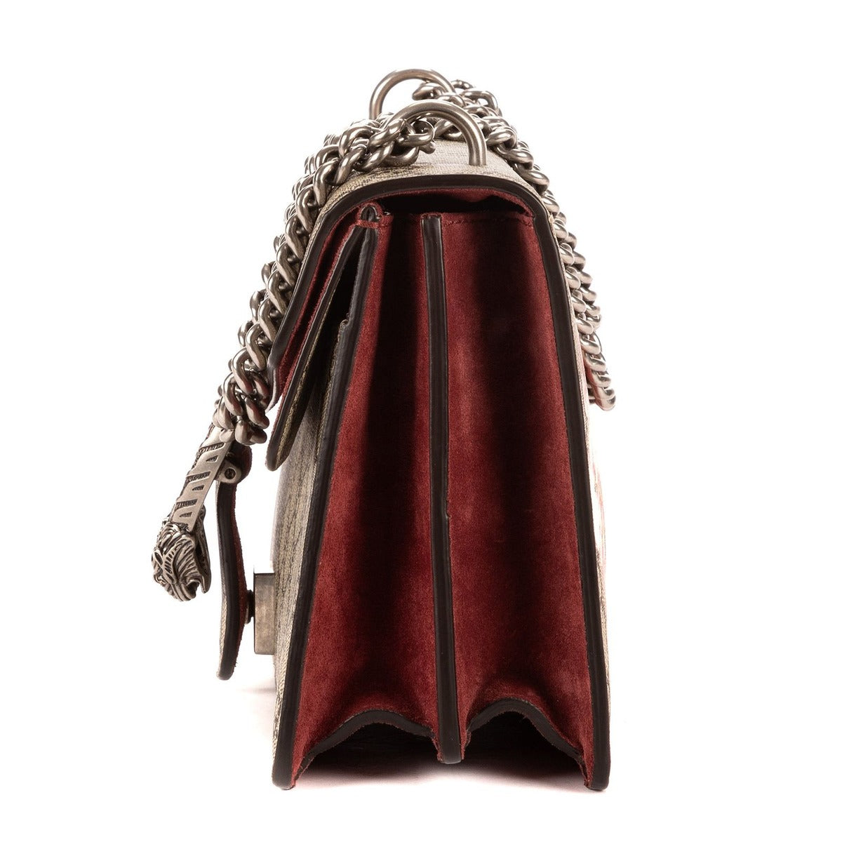 Gucci Blooms Dionysus Beige Burgundy Supreme Canvas Shoulder Bag — view 3