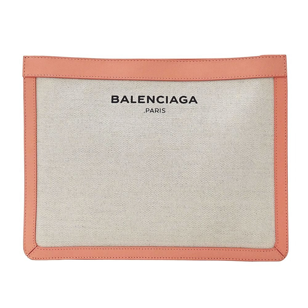 Balenciaga Clutch Canvas White Pink