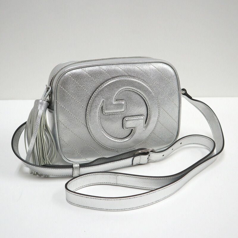 Gucci Blondie Small Shoulder Bag Silver Leather