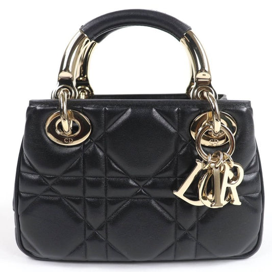 Christian Dior Cannage Lady 95.22 Mini Lambskin 2-Way Shoulder Bag Black
