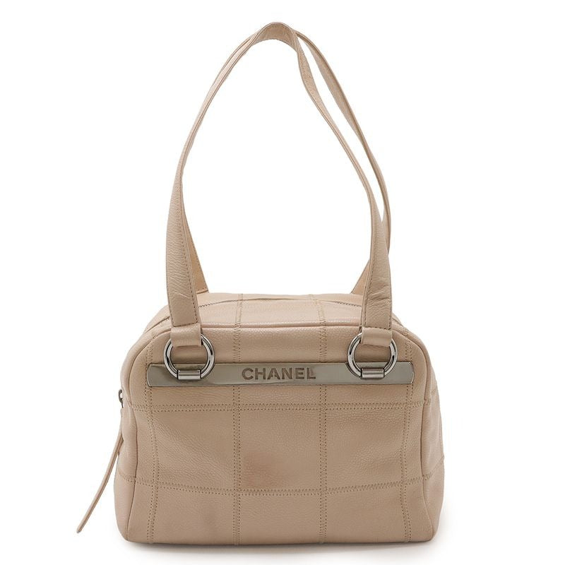 Chanel Chocolate Bar Stitch Mini Boston Bag Shoulder Caviar Leather
