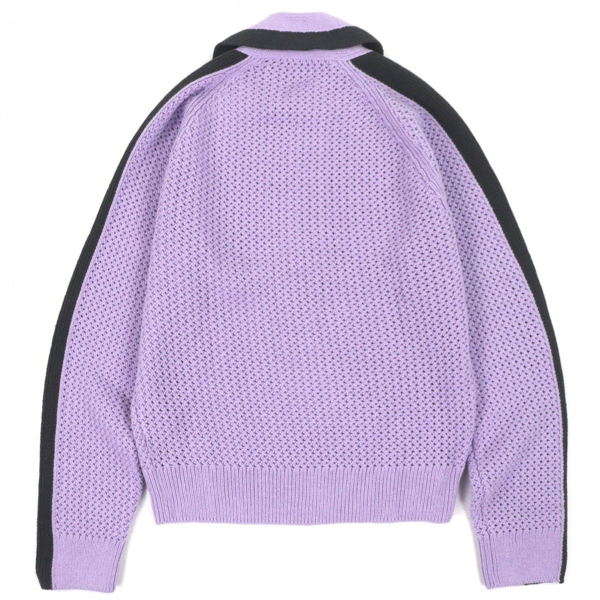 Hermes Cotton Cashmere Half Button Collared Pullover Knit Sweater Purple Black — view 3
