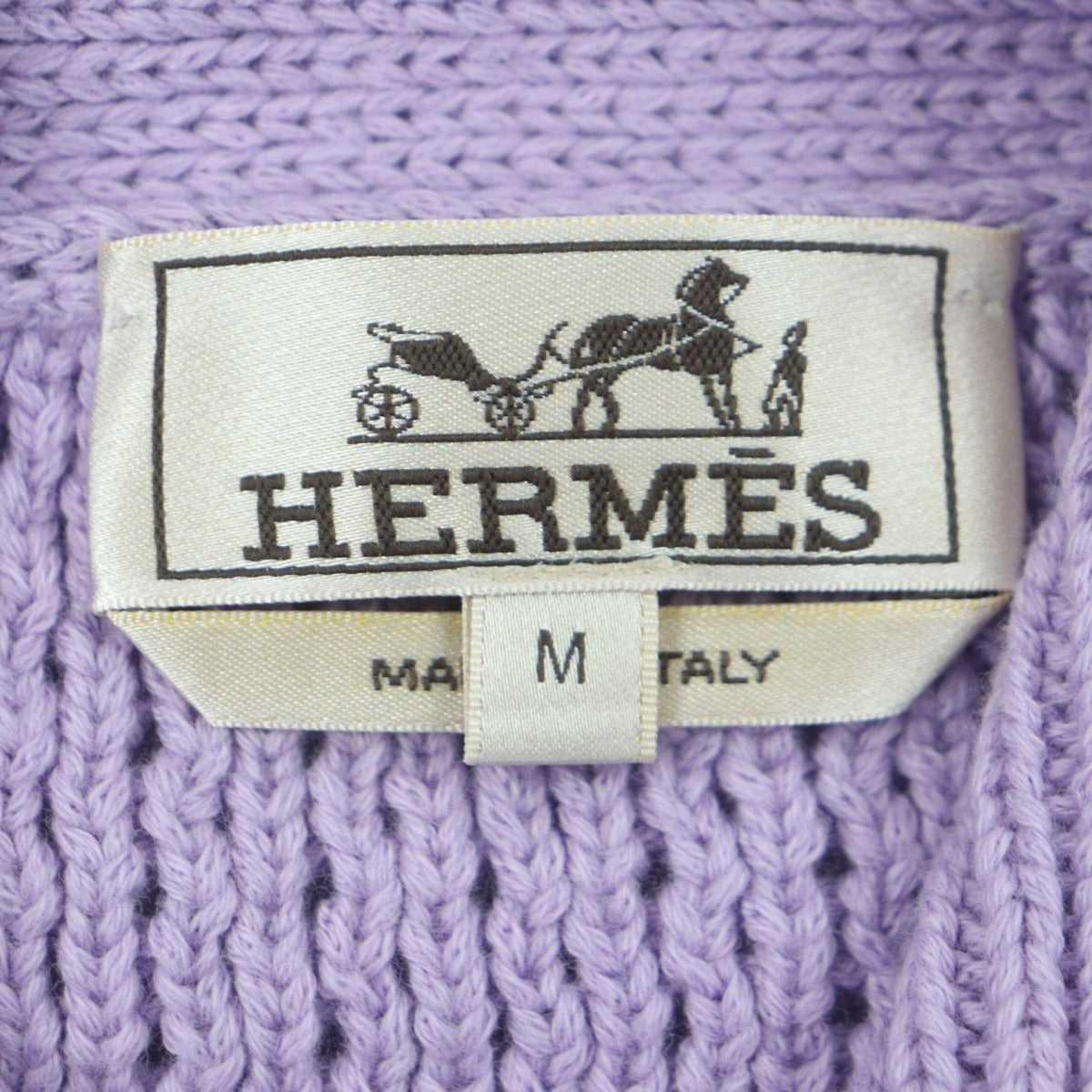 Hermes Cotton Cashmere Half Button Collared Pullover Knit Sweater Purple Black — view 5