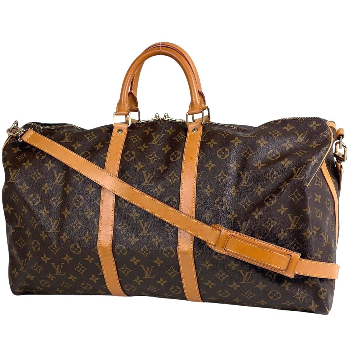 Louis Vuitton Keepall Bandouliere 55 Boston Bag Monogram Brown