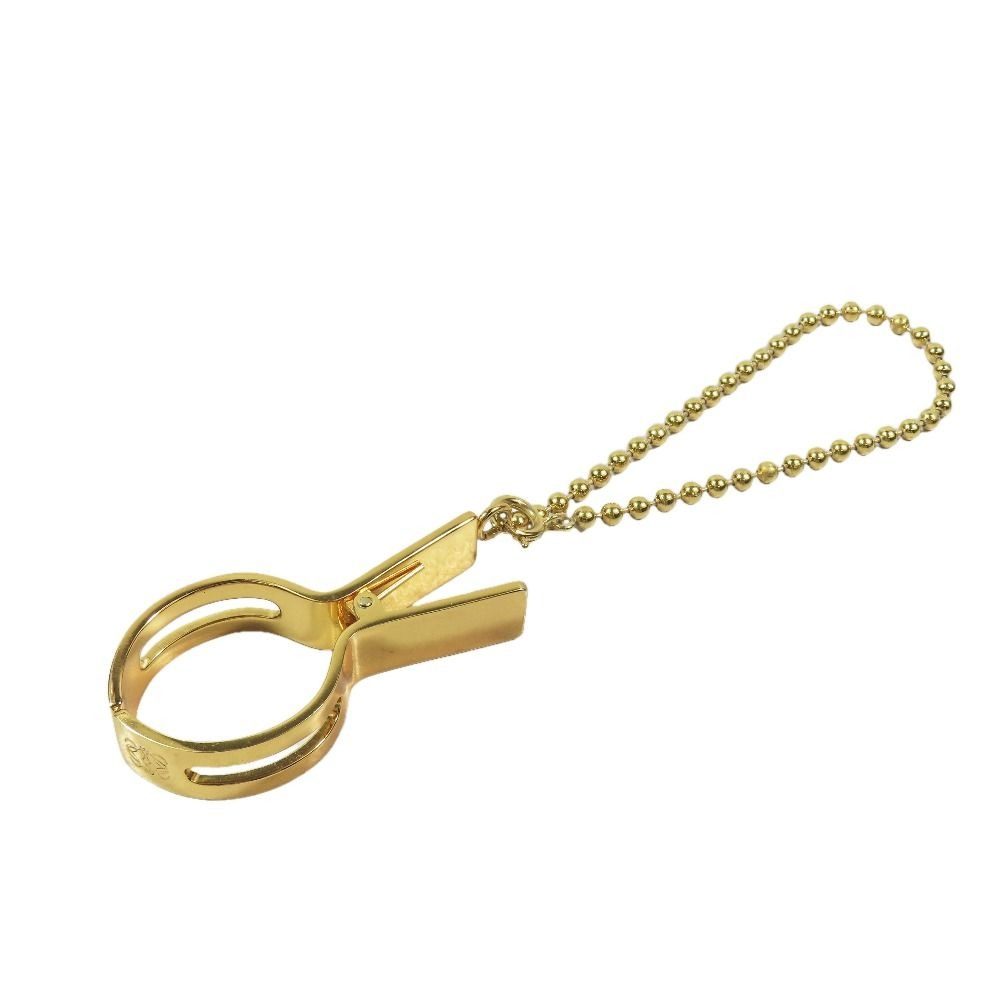 Loewe Anag Lambskin Glove Holder Bag Charm Clip Key Logo Vintage Gold