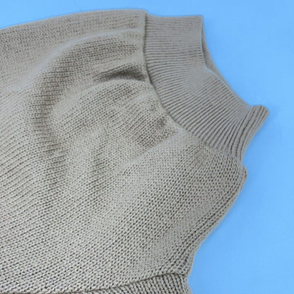 Prada Brown Cashmere 100 Triangle Logo Short Sleeve Knit 40 — view 7