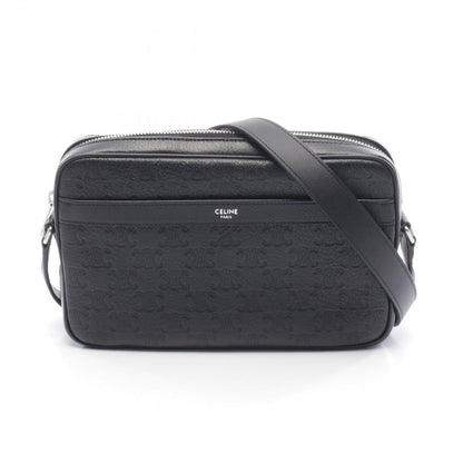 Celine Shoulder Bag Messenger Triomphe Black Leather