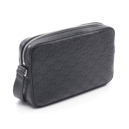 Celine Shoulder Bag Messenger Triomphe Black Leather — view 2