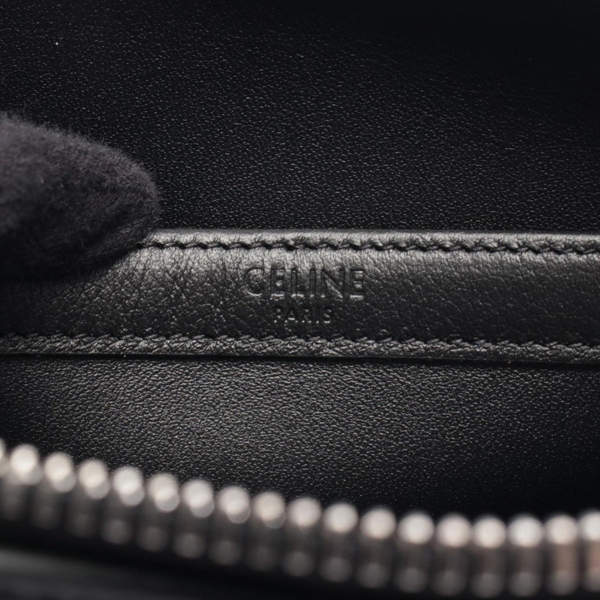 Celine Shoulder Bag Messenger Triomphe Black Leather — view 4