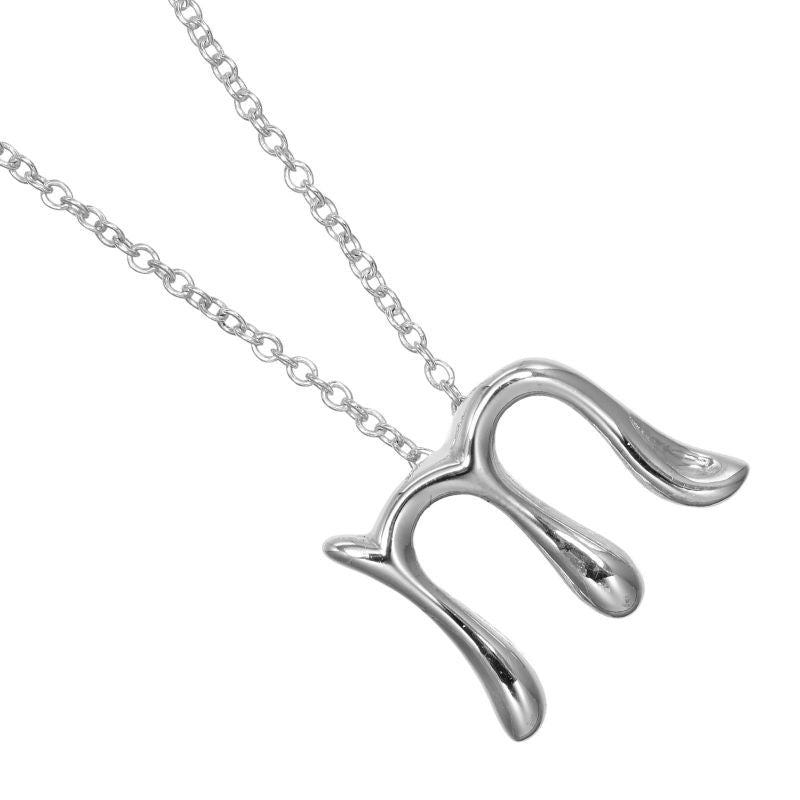 Tiffany & Co Alphabet Letter M Silver 925 2.2 g Necklace