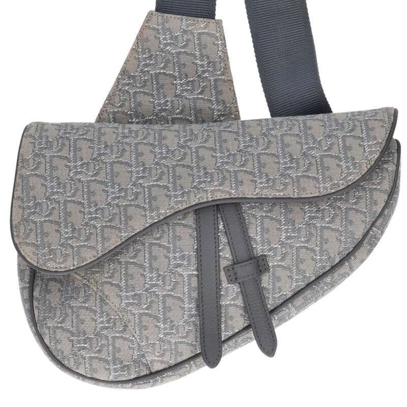 Dior Saddle Oblique Jaguar Lame Stitch Shoulder Bag Women's