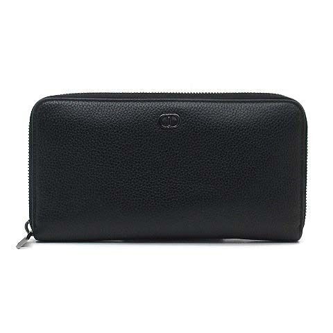Dior Cdlogo Zip Around Wallet Leather Black