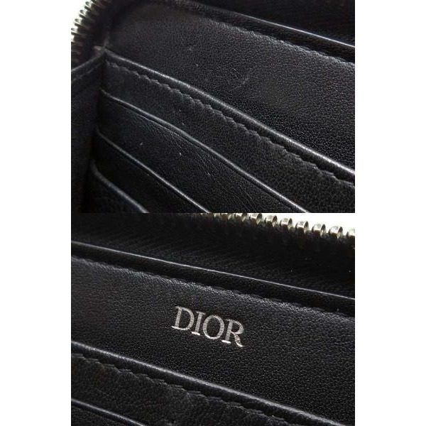 Dior Cdlogo Zip Around Wallet Leather Black — view 5