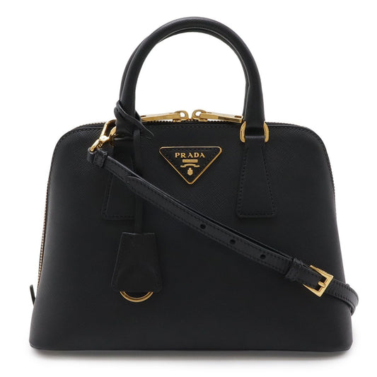 Prada Promenade Triangle Logo 2-Way Shoulder Bag Saffiano Leather Nero