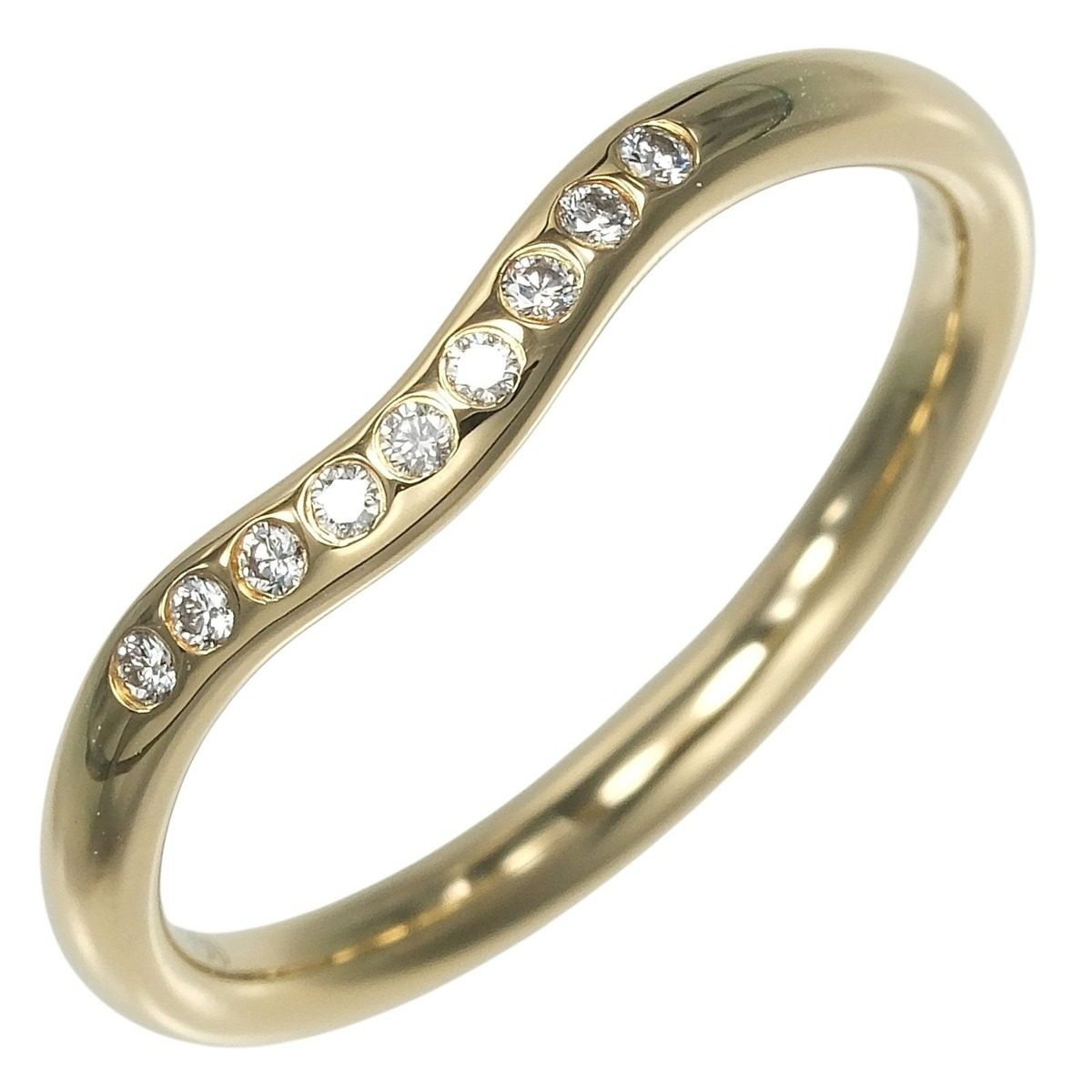 Tiffany & Co Curved Band Gold Diamond Ring