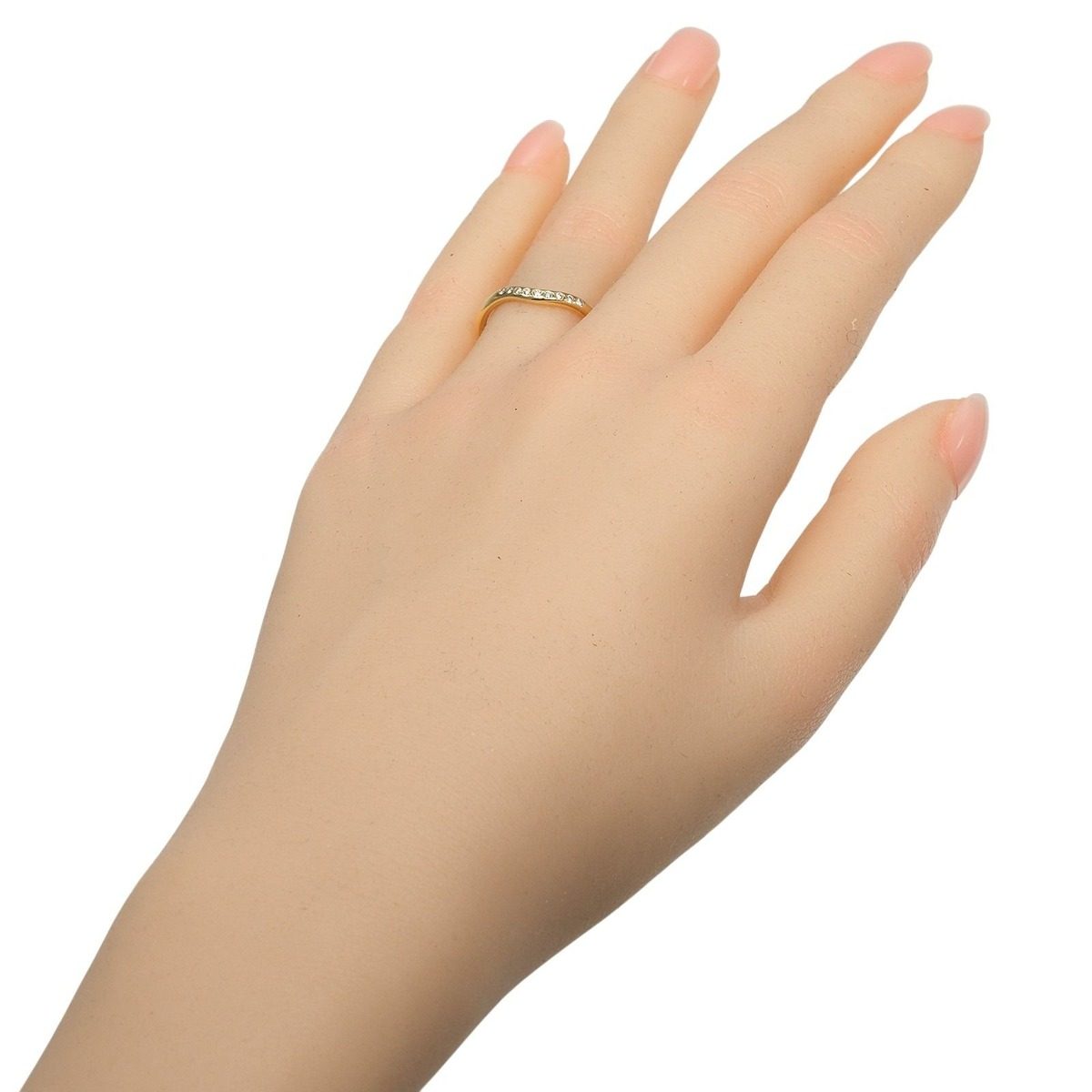 Tiffany & Co Curved Band Gold Diamond Ring — view 2